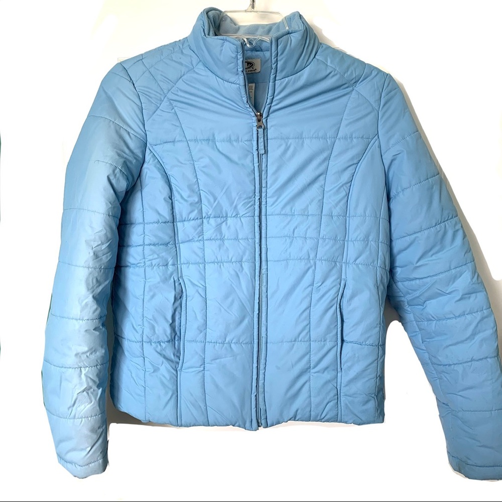 Athletic Works Light Blue Solid Warm Puffer Coat S